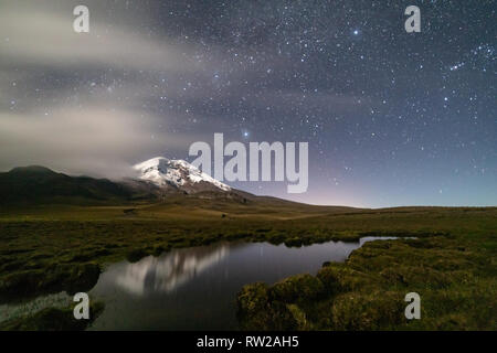 Chimborazo, the furthest point from the center of the earth, Ecuador. Stock Photo