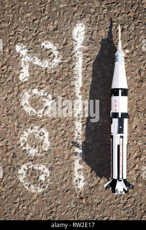 Airfix Saturn 1B space rocket model Stock Photo