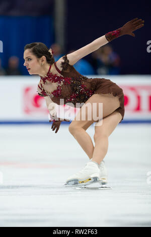 Evgenia Medvedeva from Russia during 2018 European figure skating