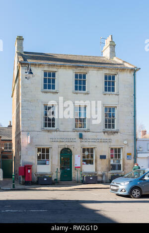 Uppingham Post Office in Market Place in Uppingham, market town in Rutland Stock Photo