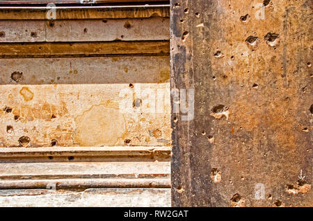 Traces of war at a wall in Berlin; Kriegsspuren an einer Mauer in Berlin Stock Photo