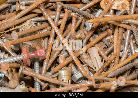 Rusty metal nails,Abstract metall background Rusty iron Stock Photo