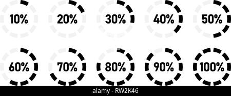 Simple circular loading scale with percentage text Stock Vector