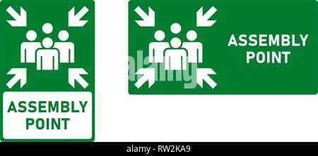 Assembly / meeting point icon. Vertical and horizontal version. Stock Vector