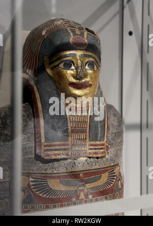 Coffin, cartonnage of mummy of Ankhhapy, son of Harsiese of the house of Tjehenet. Akhmim. Detail, Early Ptolemaic Period (332-200 BC) Stock Photo