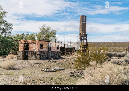 Garlock is a ghost town that was known as El Paso City or Cow Wells interchangeably. The little town provided water for cattlemen and freighters wishi Stock Photo