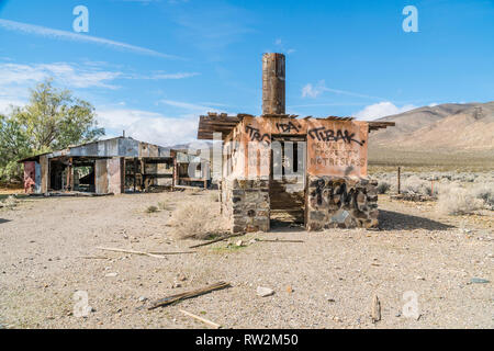 Garlock is a ghost town that was known as El Paso City or Cow Wells interchangeably. The little town provided water for cattlemen and freighters wishi Stock Photo