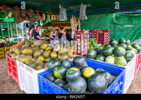 Assorted Fruits in Shop, Tarifa, Cádiz, Andalusia, Spain Stock Photo