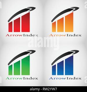 This is a logo that draws a percentage index and there are also arrows. This logo is very suitable for use in the fields of economics, finance. Stock Vector