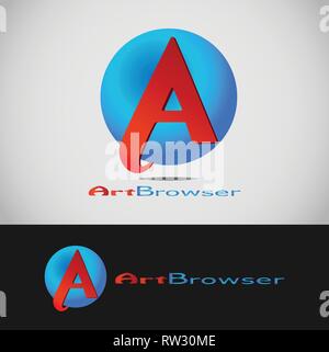 This logo is suitable for use as a browser application logo. Good to use in the internet industry. Stock Vector