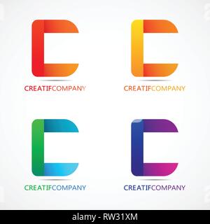 This logo is in the shape of letter C. This logo is suitable for use as the initial logo of a company or business entity. Stock Vector