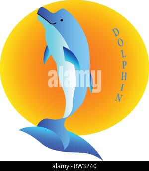 This logo has a dolphin picture. This logo is good for use in the water park industry. And it can also be used as a logo for dolphin shows. Stock Vector