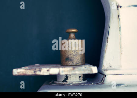 Vintage from 60-70s grocery shop balances with weight scale Stock Photo