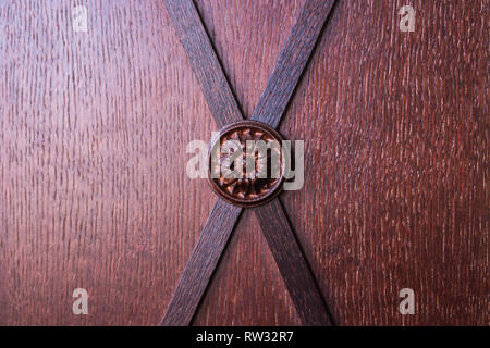 Brown wall molding with geometric shape and vanishing point. Stock Photo