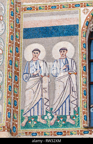 Euphrasian Basilica - Eufrazijeva bazilika in Croatian -  or the Cathedral Basilica of the Assumption of Mary.  Porec, Istria County, Croatia.  Mosaic Stock Photo