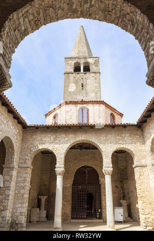 Euphrasian Basilica - Eufrazijeva bazilika in Croatian -  or the Cathedral Basilica of the Assumption of Mary.  Porec, Istria County, Croatia.  The at Stock Photo