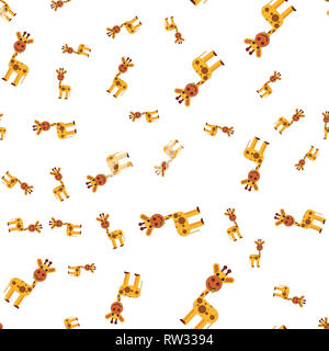 Seamless pattern of giraffe.  illustration in cartoon style. Stock Photo