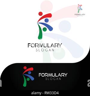 This logo illustrates the letter F. This is good for use by companies engaged in the pharmaceutical field or other fields engaged in the manufacture. Stock Vector