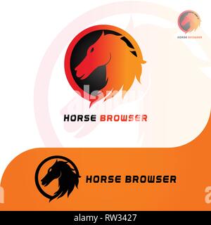 This logo depicts a horse with the earth as its background. This logo is good for use by companies or businesses that are engaged in internet service. Stock Vector