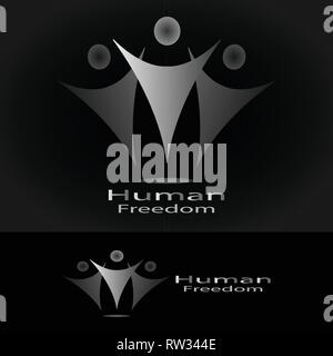 This logo has a picture of some humans who raise their hands. This logo is good for use by companies, businesses, and communities engaged in humanity. Stock Vector