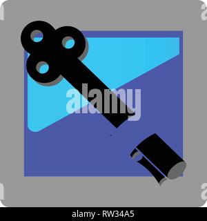 This logo has a key picture. This logo is good to use as a company logo or business that is engaged in security. Or it can also be used as an app. Stock Vector