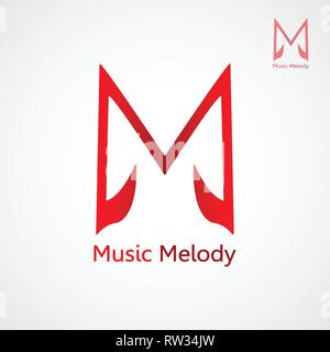 This logo illustrates the letter M with a song tone symbol. This is good to be used by companies or businesses that are engaged in the art of music. Stock Vector