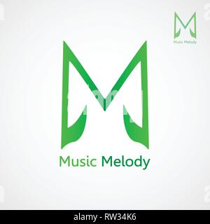 This logo illustrates the letter M with a song tone symbol. This is good to be used by companies or businesses that are engaged in the art of music. Stock Vector