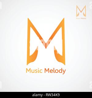 This logo illustrates the letter M with a song tone symbol. This is good to be used by companies or businesses that are engaged in the art of music. Stock Vector