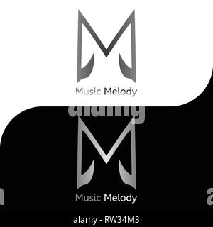 This logo illustrates the letter M with a song tone symbol. This is good to be used by companies or businesses that are engaged in the art of music. Stock Vector