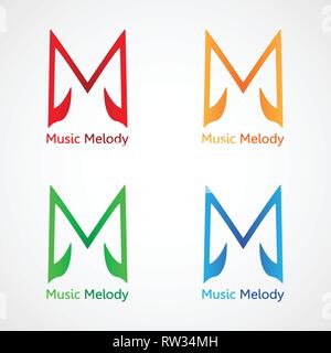 Simple and modern letter M initials Music logo design Stock Vector ...