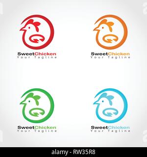 This logo has a picture of a chicken. This logo is good for use by a company and business. Or it can also be used as an application logo. Stock Vector