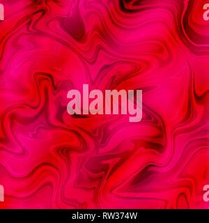 Liquid mixture of paints. Acrylic effect, fluid red background Stock Vector