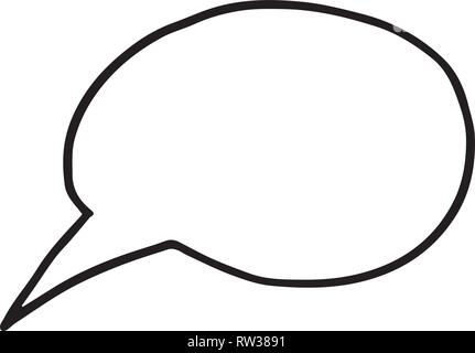 Flat hand drawn vector illustration of speech bubble. Stock Vector