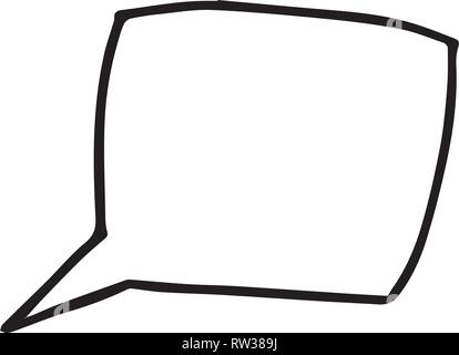 Square shaped speech bubble flat vector isolated on white. Stock Vector