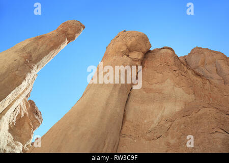 Geologic formations at Al Qara caves in Saudi Arabia Stock Photo
