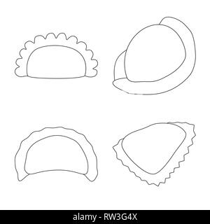 Vector design of food  and dish icon. Collection of food  and cooking vector icon for stock. Stock Vector