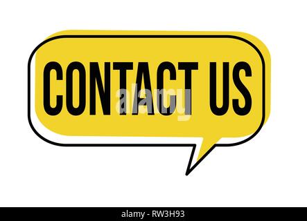 Contact us speech bubble on white background, vector illustration Stock Vector