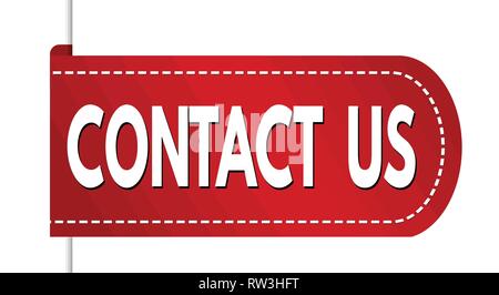 Contact us  banner design on white background, vector illustration Stock Vector