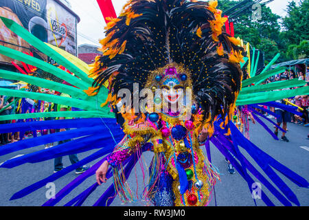 Participant in the Masskara Festival in Bacolod Philippines Stock Photo