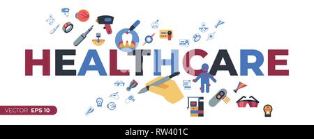 Digital vector medical lasers healthcare simple icons, flat style infographics Stock Vector