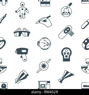 Digital vector medical lasers simple icons, flat style seamless pattern infographics Stock Vector