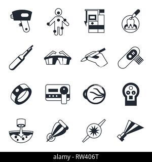 Digital vector medical lasers healthcare simple icons, flat style infographics Stock Vector
