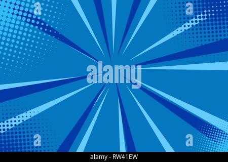 Comic book pop art strip radial backdrop Stock Vector