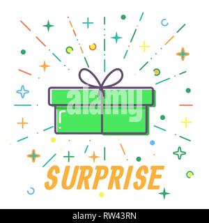 Surprise Flat Gift boxes vector. Stock Vector