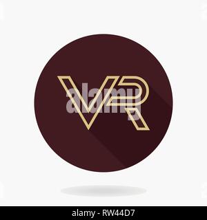 Fine Vector Flat Icon With VR Logo Stock Vector