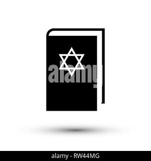 Flat design Jewish torah book icon, vector. Stock Vector