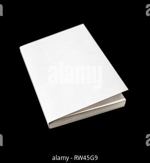 Closed blank book mockup, isolated on black Stock Photo