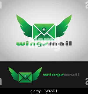 This logo has a mail that has wings on both sides. This logo is good for use as a company logo engaged in mail delivery services. Stock Vector