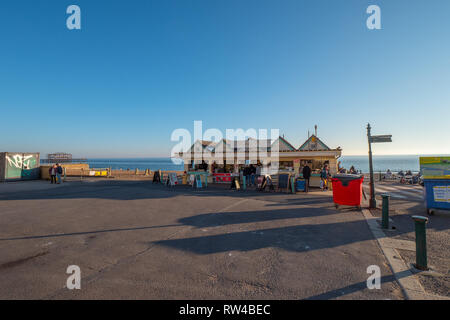 The beautiful seafront walk at Brighton England - BRIGHTON, UNITED KINGDOM - FEBRUARY 27, 2019 Stock Photo