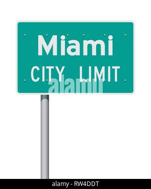 Miami Rd Sign Texture Miami City Text Isolated On White For Calligraphy Lettering Vector ...